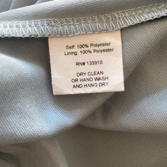 Show Me Your MuMu Caitlin Ruffle Maxi Dress Steel Blue Chiffon Women’s Medium - Picture 9 of 12